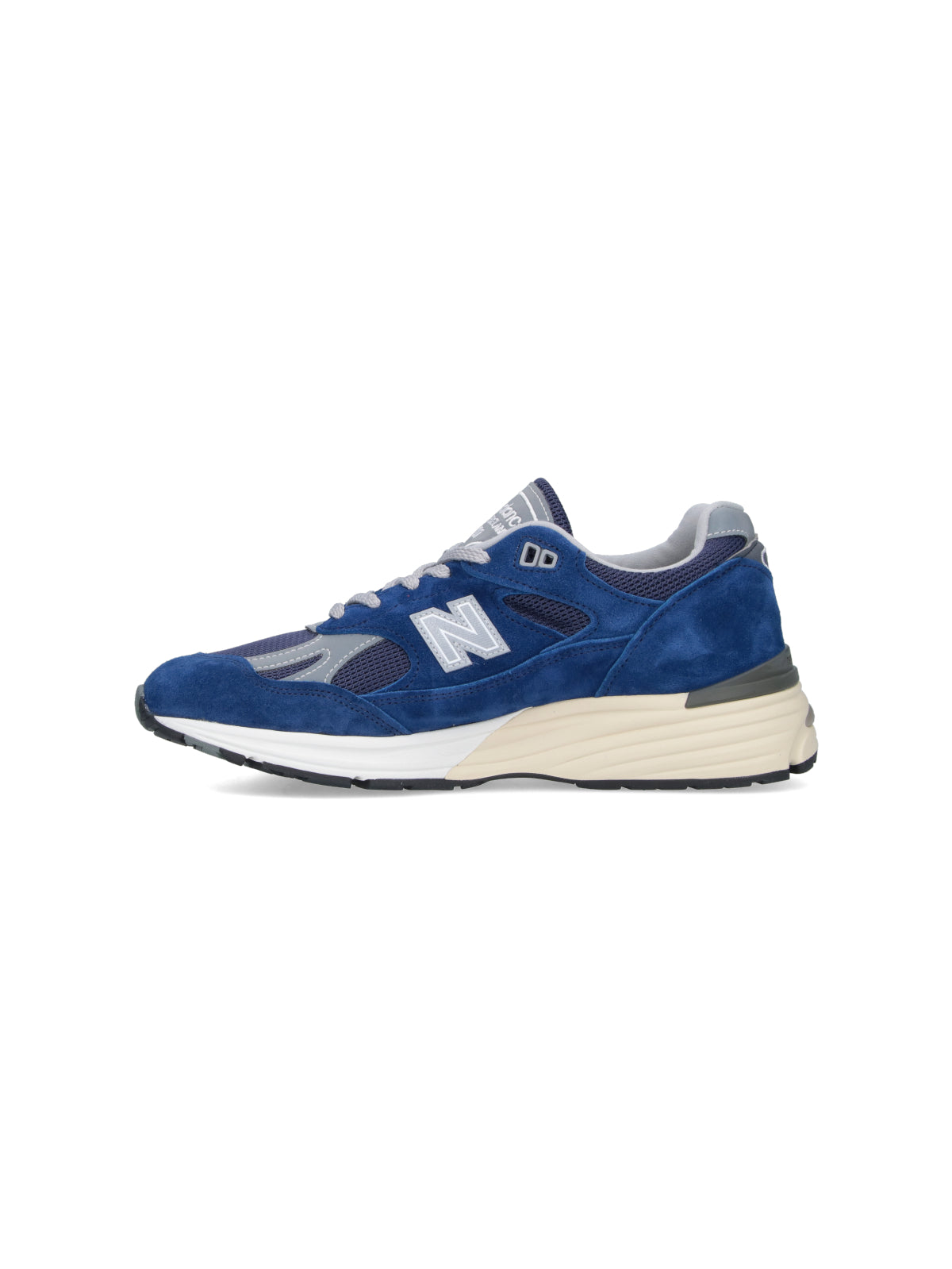 Blue Suede Mesh Low-Top Sneakers