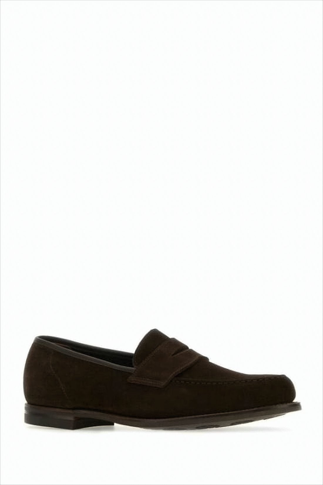 Brown Suede Loafer with Classic Penny Strap