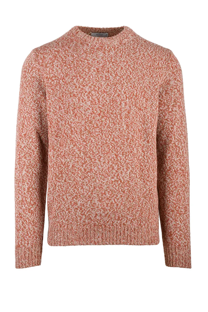Ferrante Royal Red Crew Neck Sweater - Brown