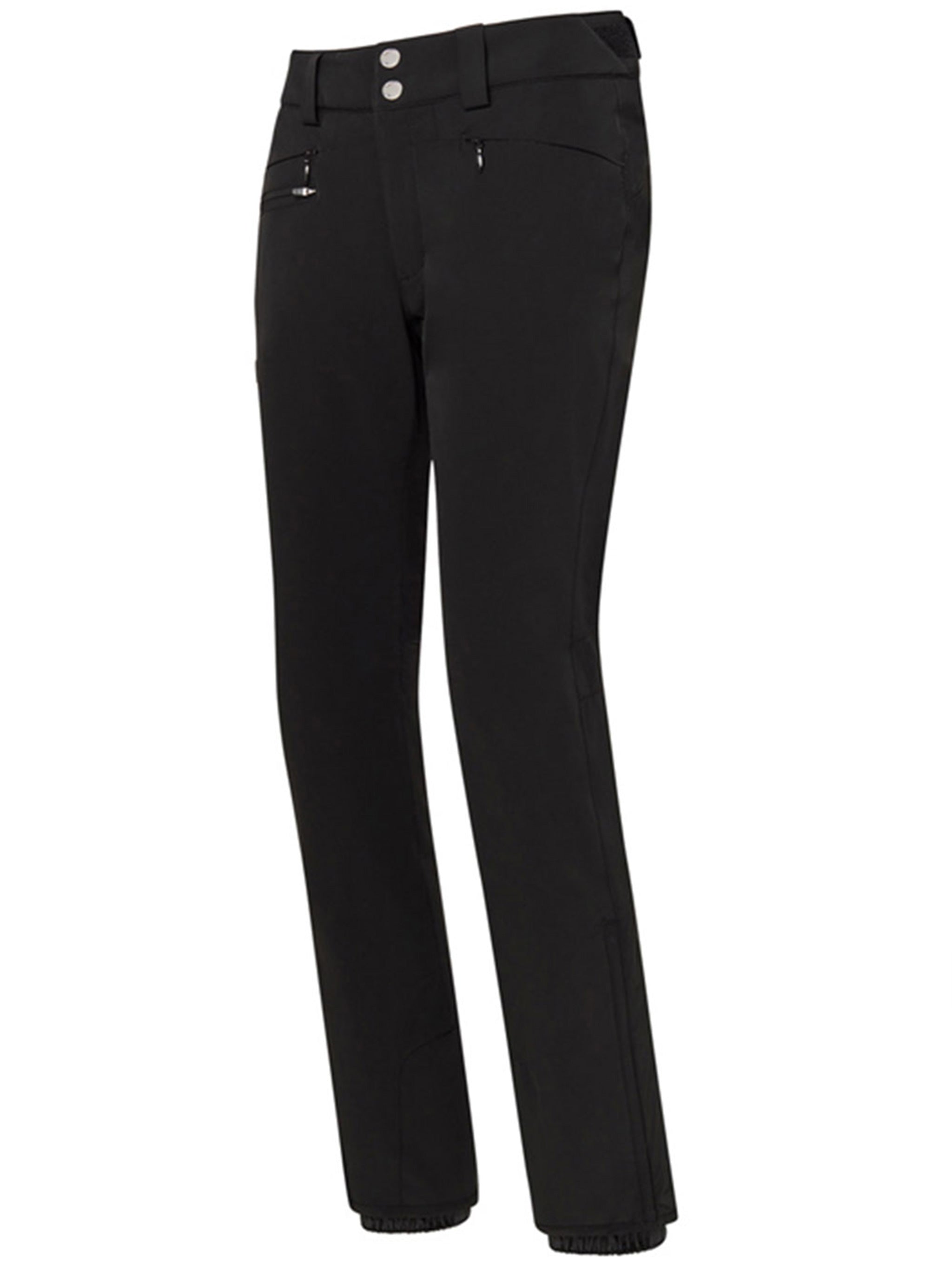 Nina Streamlined Black Metallic Button Pants