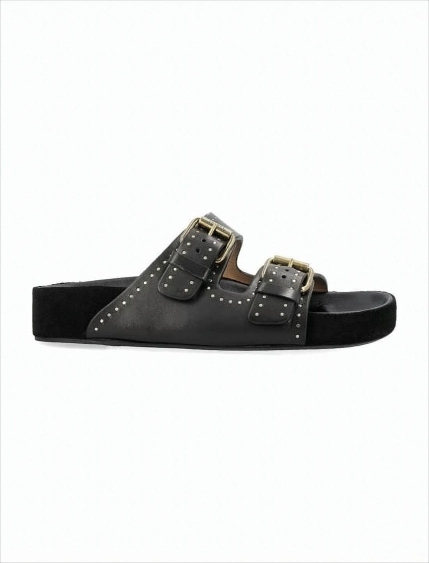 Slip-On Mules with Dual Buckled Straps