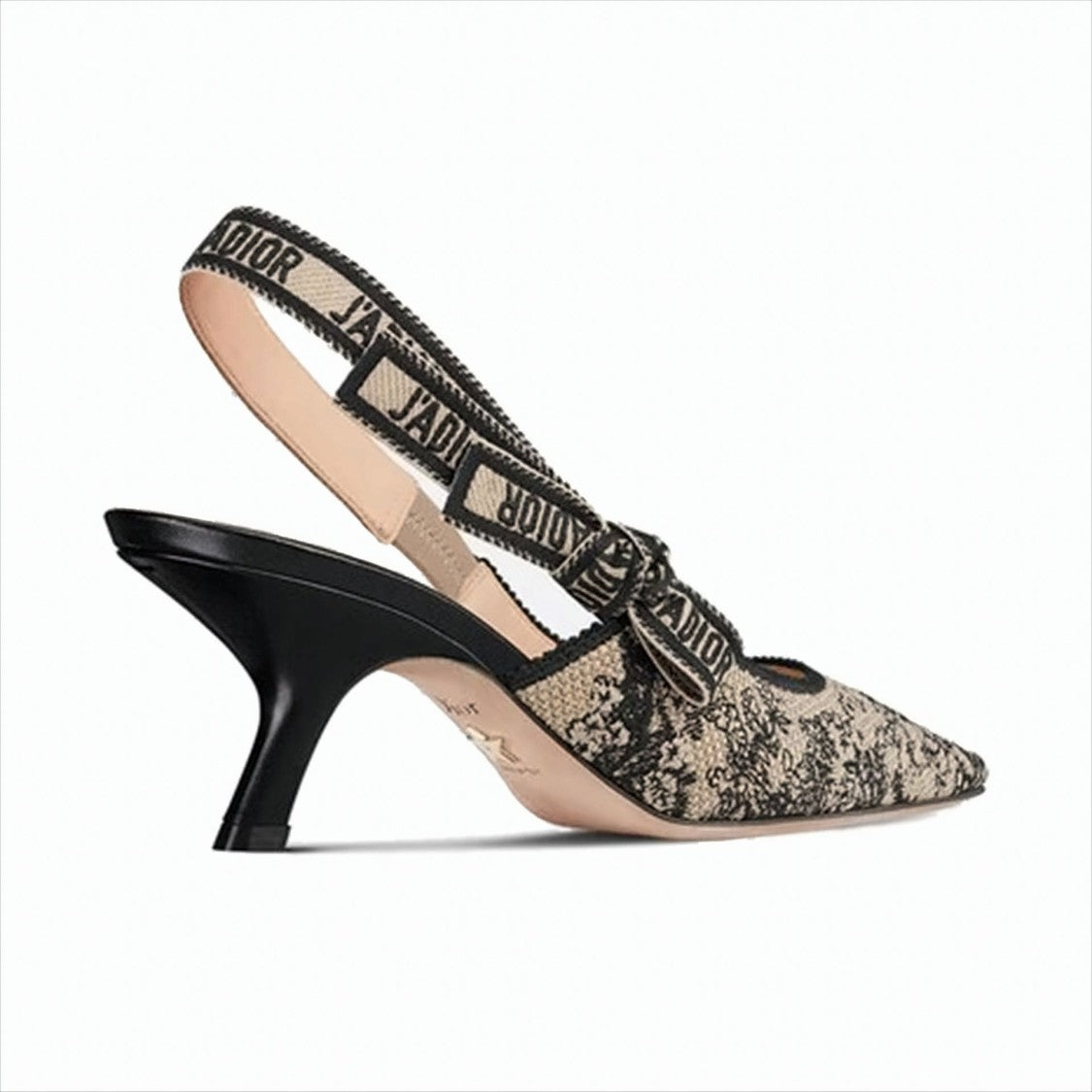 Pointed-Toe Slingback Pumps with Intricate Embroidery