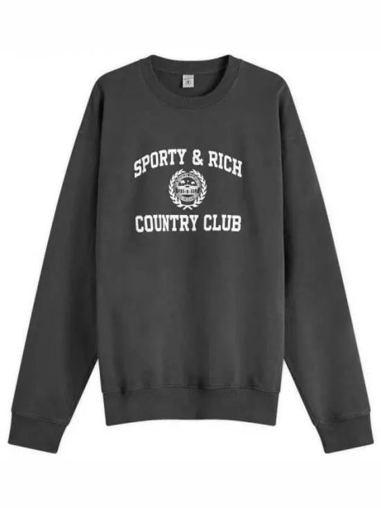 Relaxed Fit Black Cotton Long-Sleeve Sweatshirt with Emblem Design