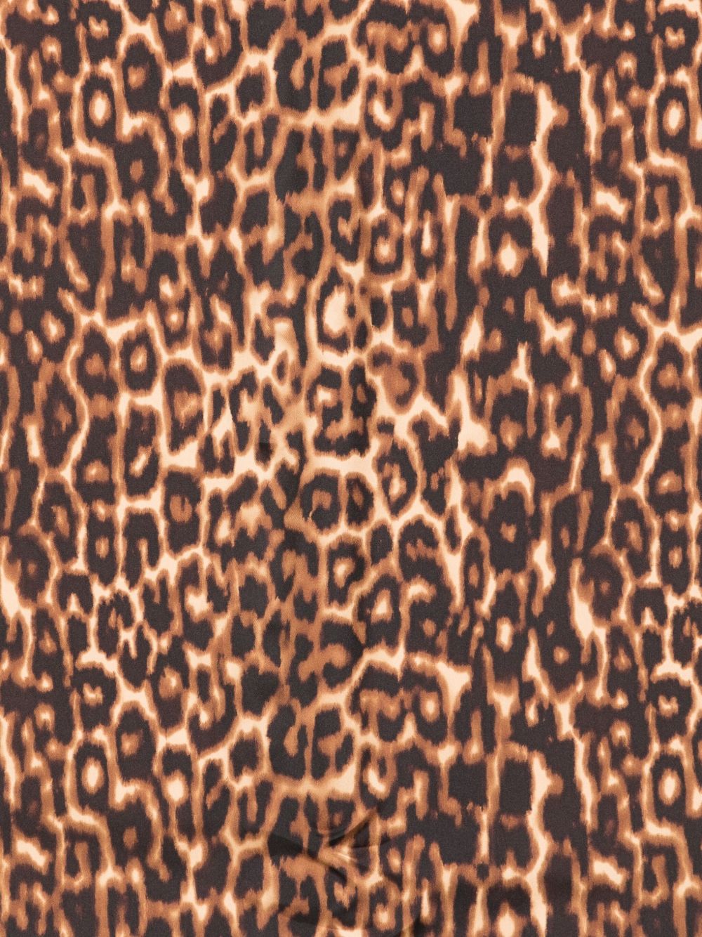 Square Silk Scarf With Golden Brown Leopard Print