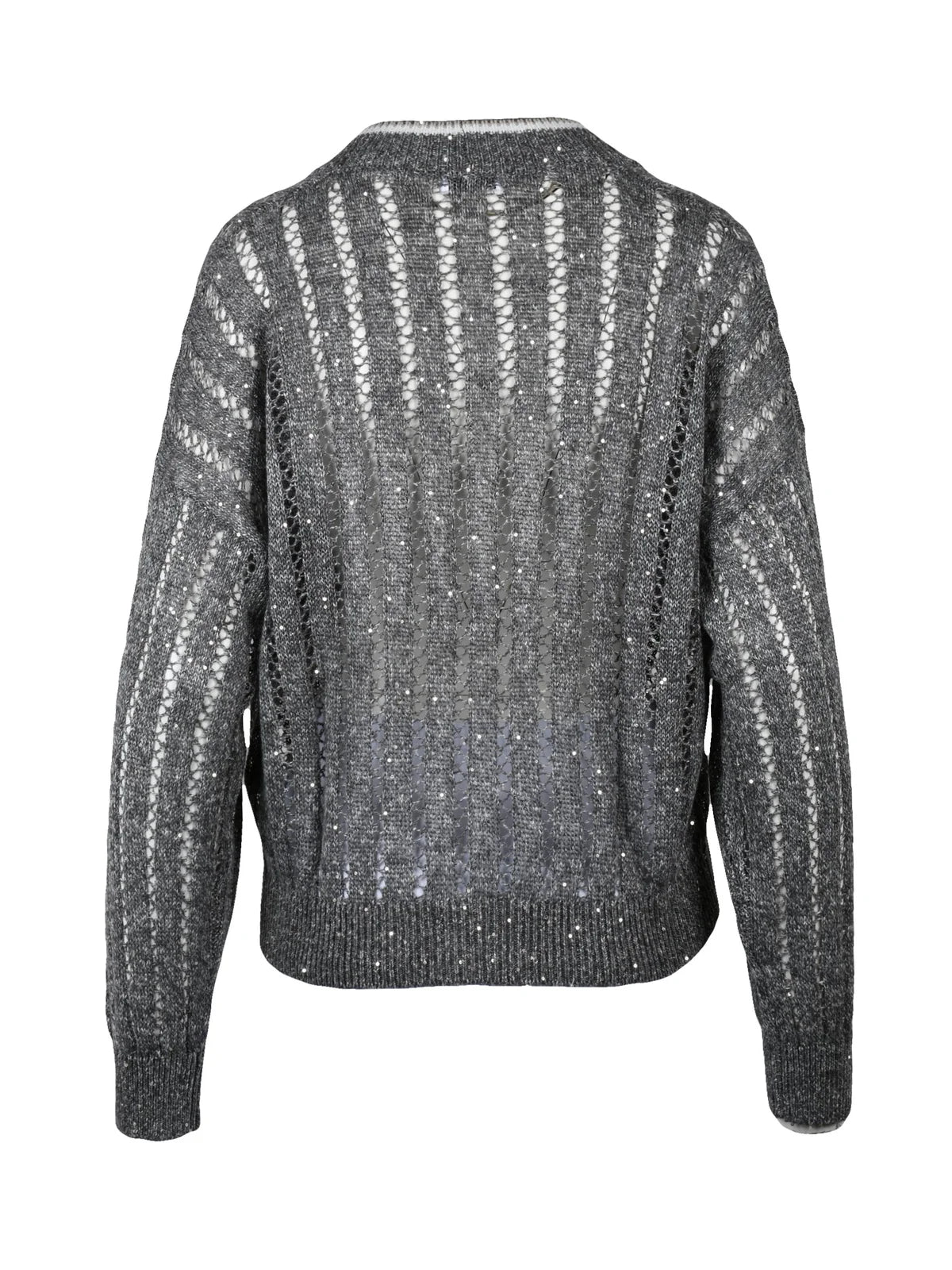 Grey Tricot Linen Nylon Cardigan