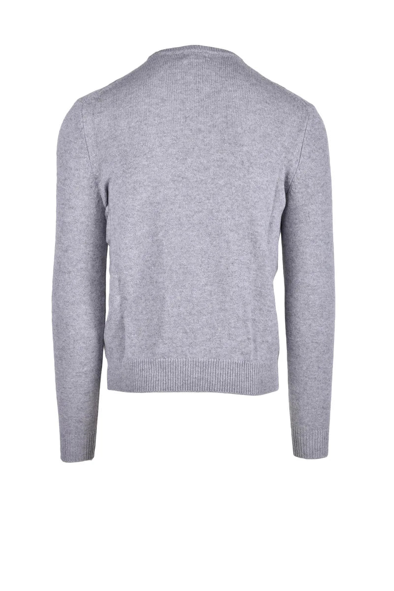 Light Grey Diamond Pattern Knit Sweater