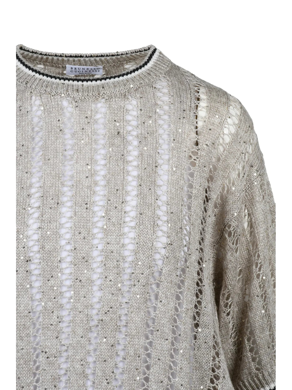 Beige Linen Nylon Women Sweater