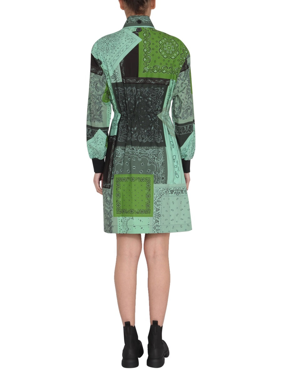Mini Dress with Patchwork Paisley Design
