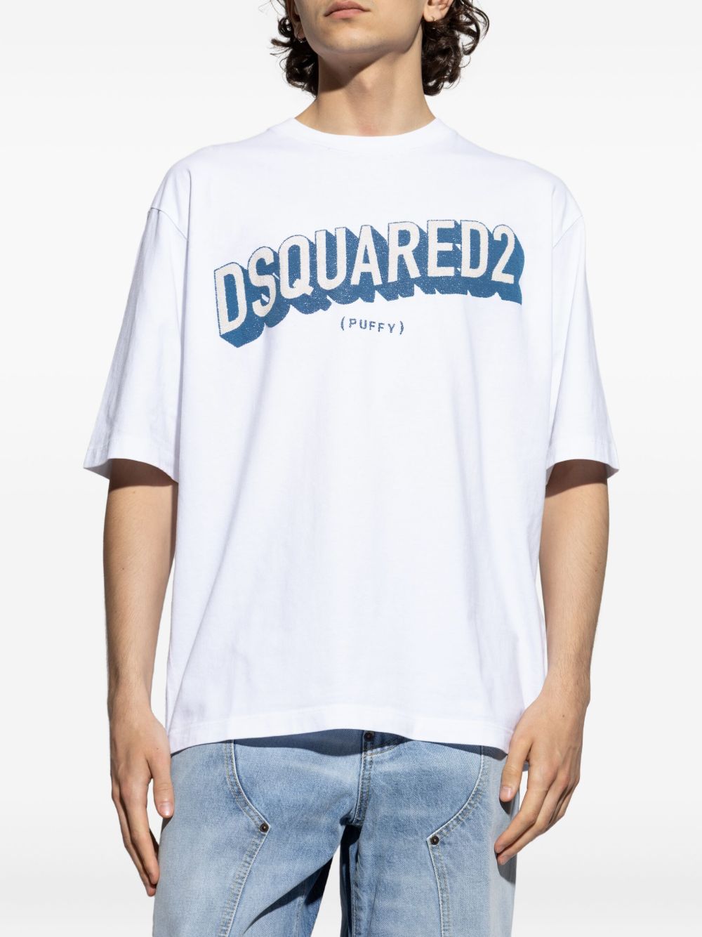 Luźny Biały T-shirt