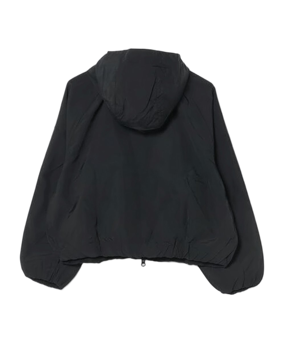Hooded Black Jacket with Subtle Logo