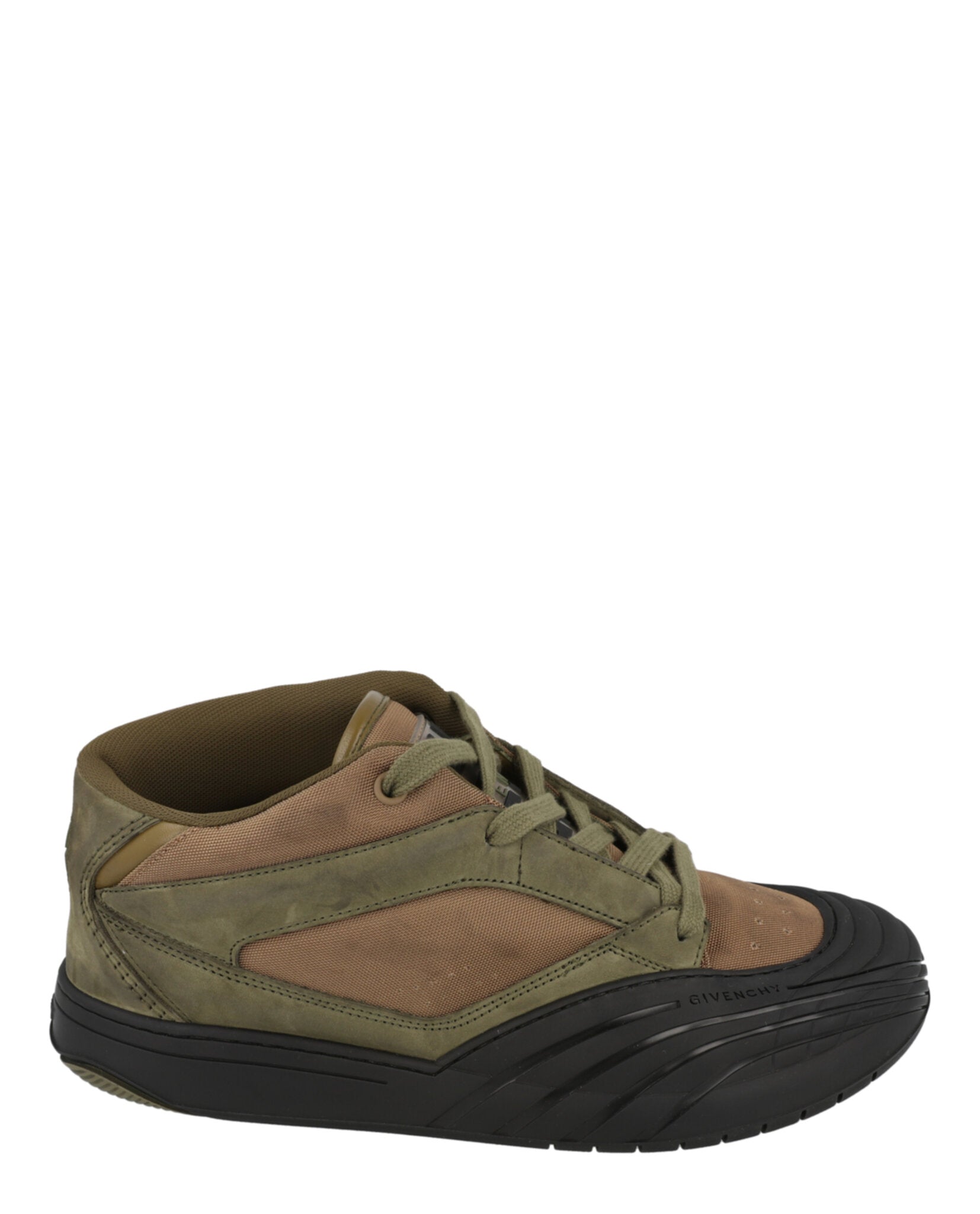 Suede Trimmed Mid-Top Sneakers