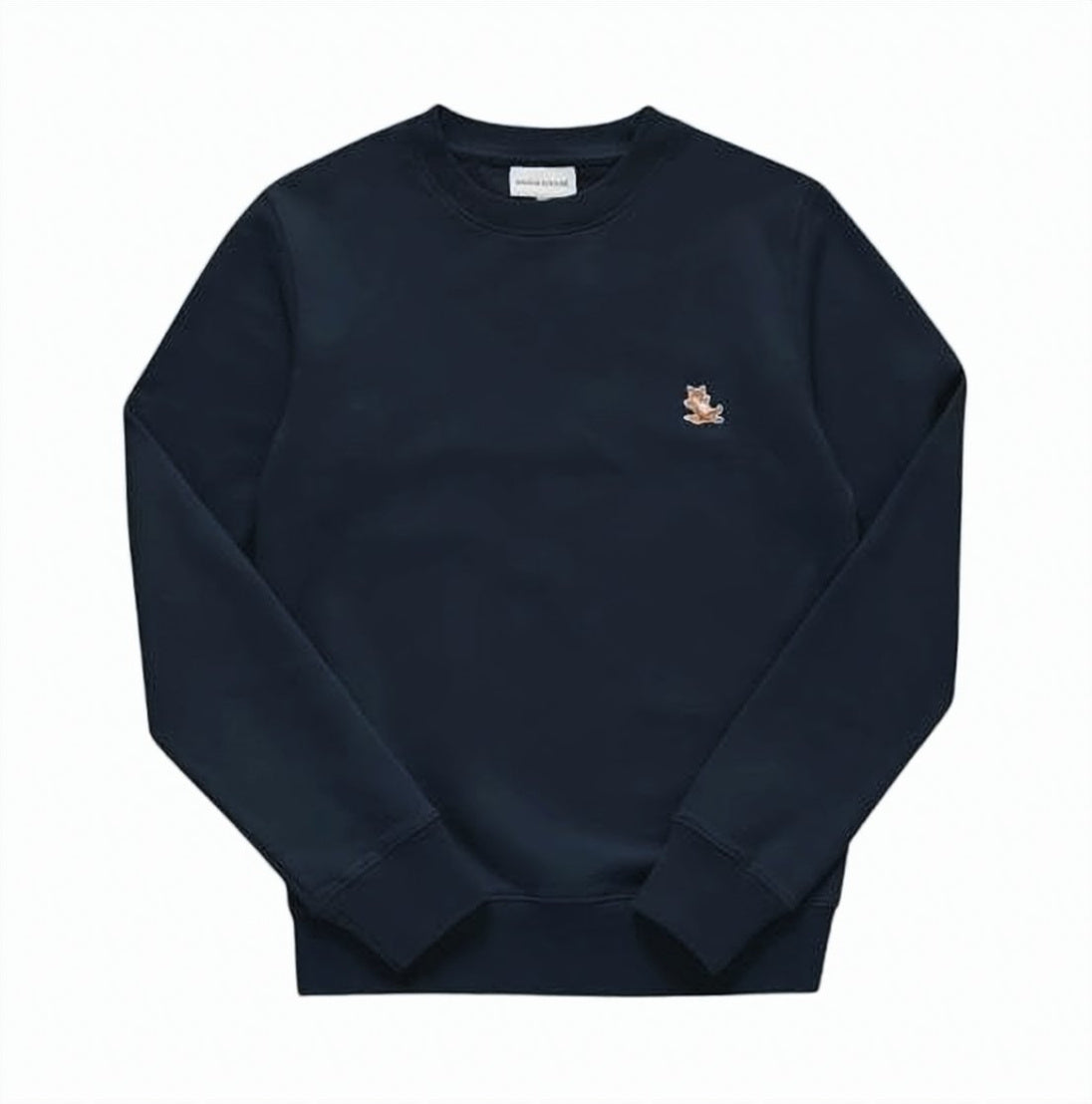 Long-Sleeve Crewneck Sweatshirt with Embroidered Fox Logo