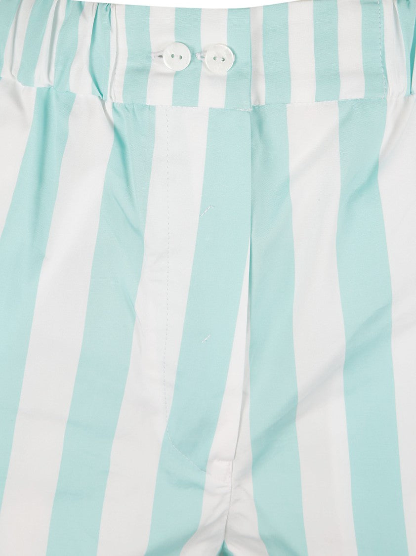 Relaxed Fit Striped Shorts With Elastic Waistband