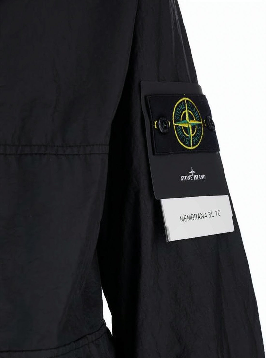 Black Hooded Jacket with Logo Patch