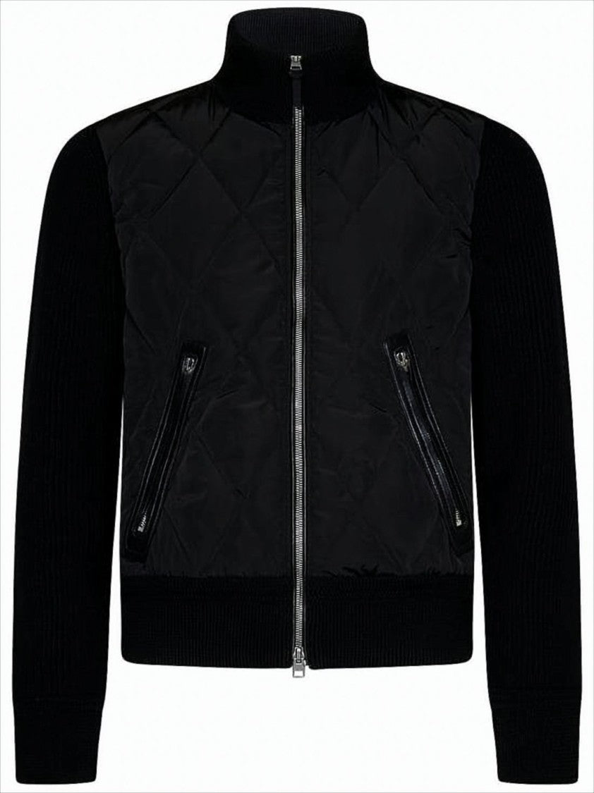 Zip-Up Knit with Quilted Front Panel