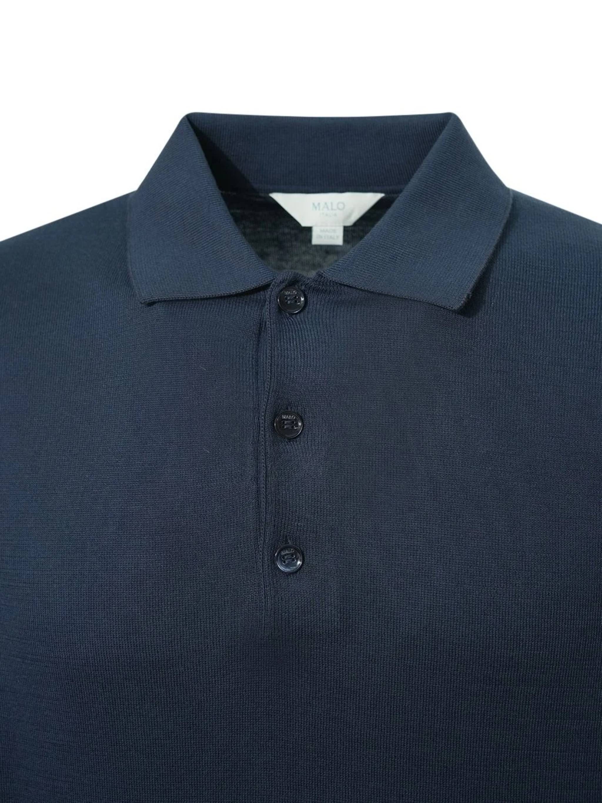 Blue Polo Short-Sleeve Ribbed Cotton Polo