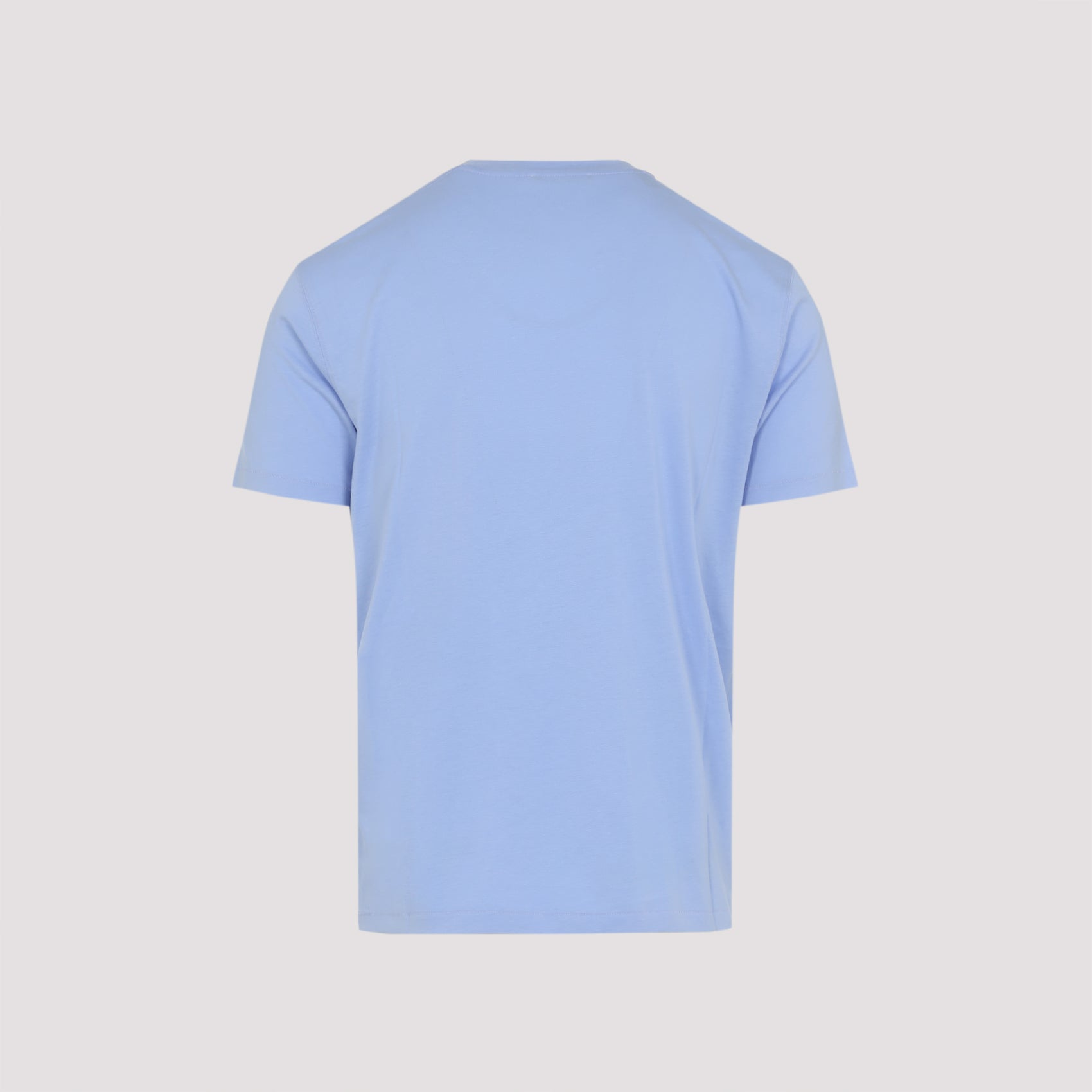 Blue Lyocell and Cotton Blend T-Shirt