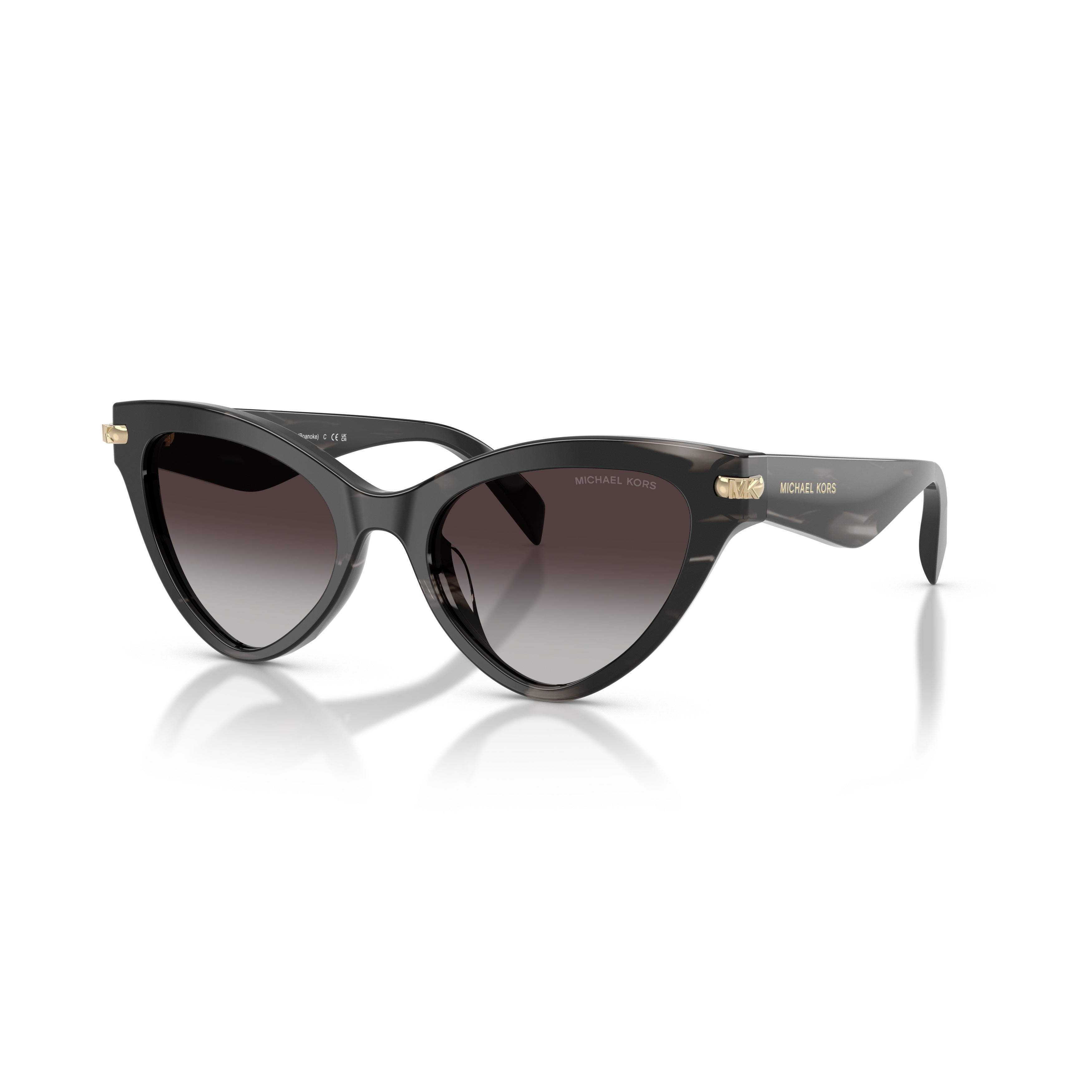 0mk2259u Cat-Eye Sunglasses with Glossy Black Acetate Frame