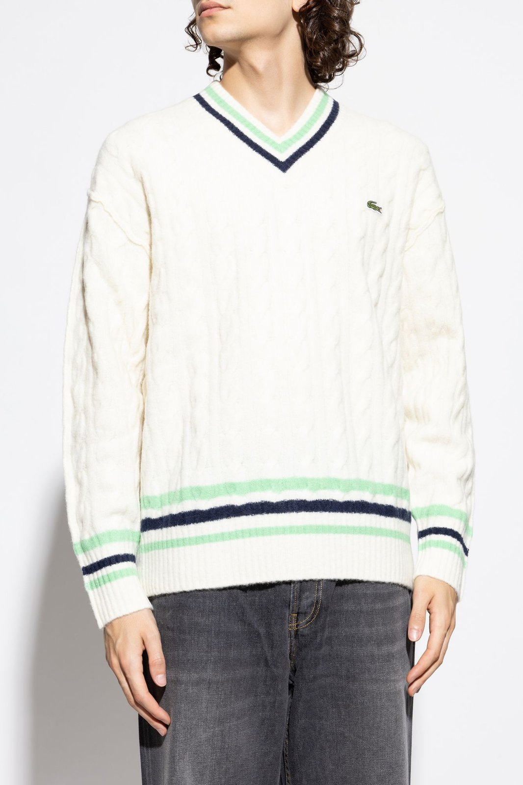 Cable Knit V-Neck Sweater