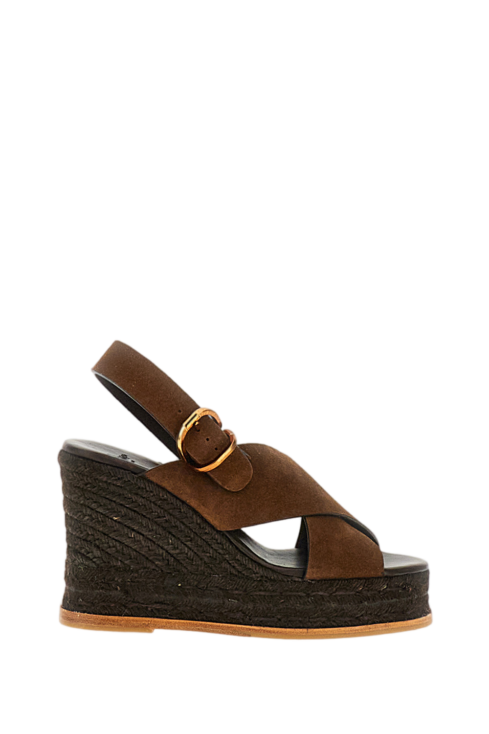 Brown Bettina Suede Wedge Sandals