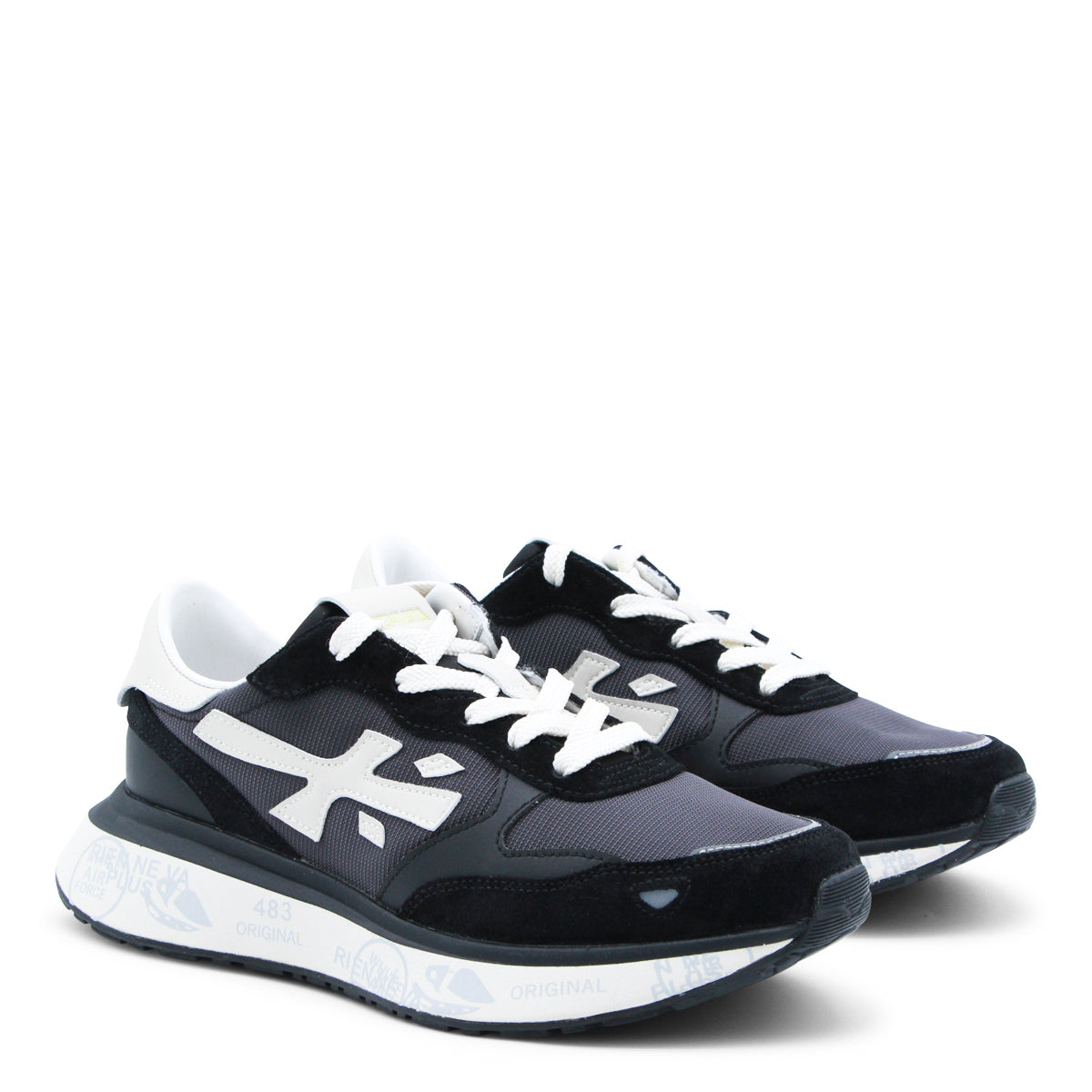 Black Leather Sole Sneakers