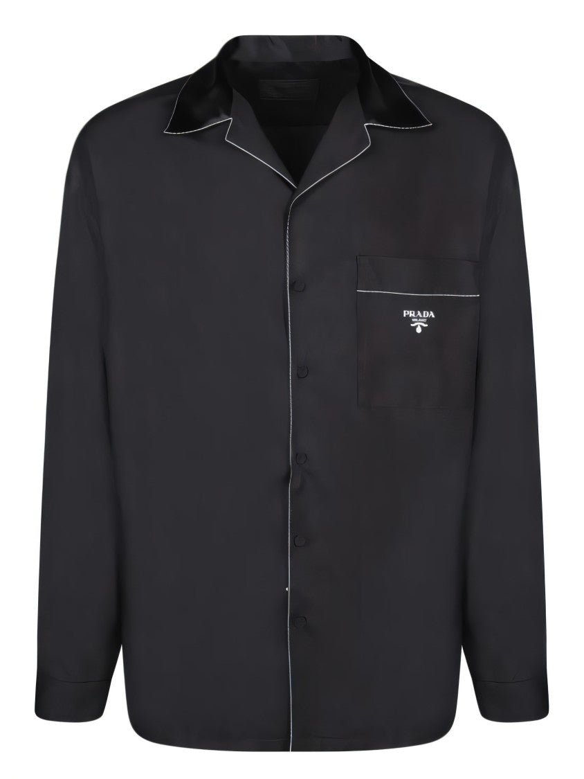 Long-Sleeve Silk Shirt With Classic Collar