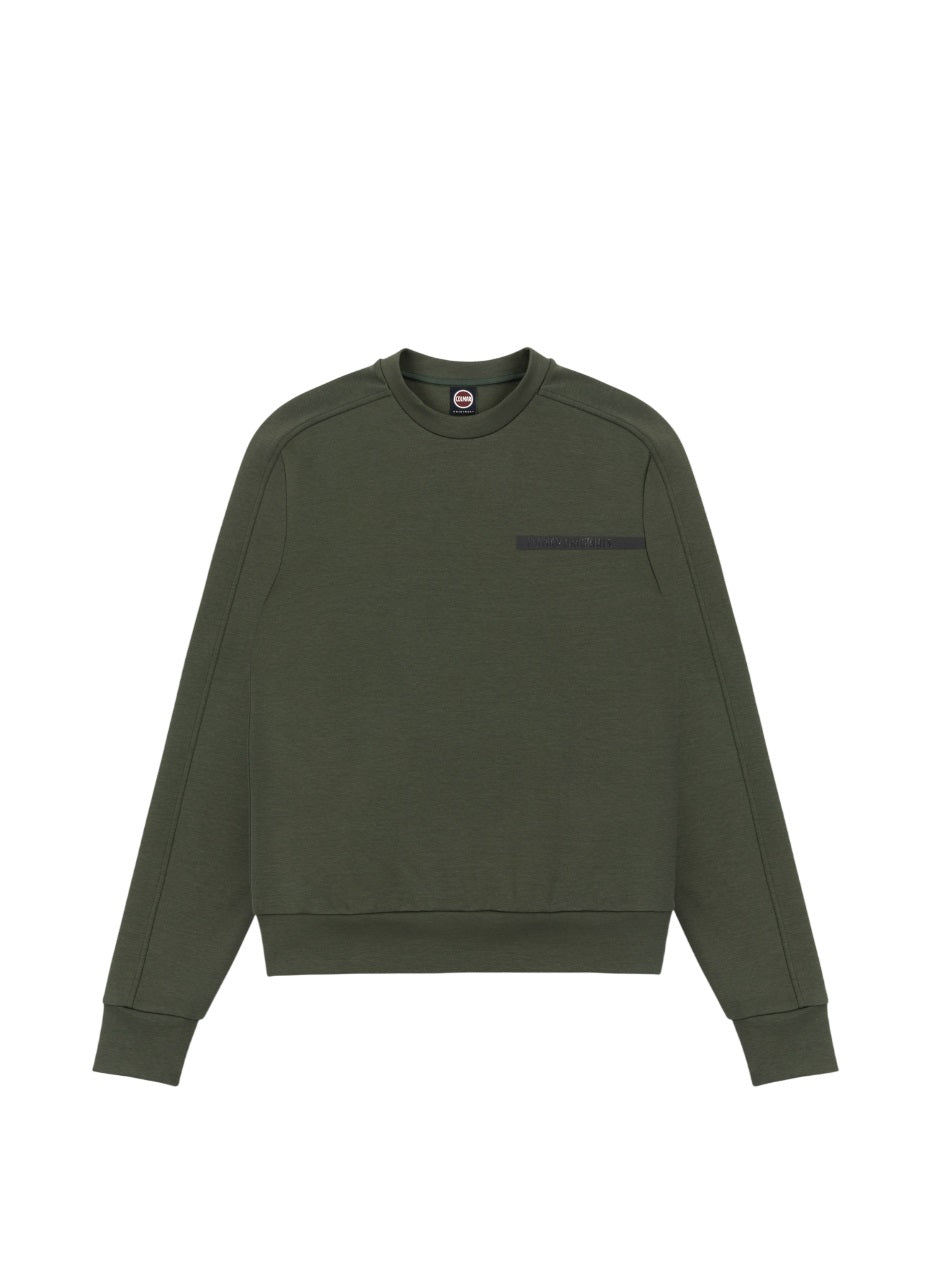 Comfort-Focused Green Sweatshirt With Ribbed Details