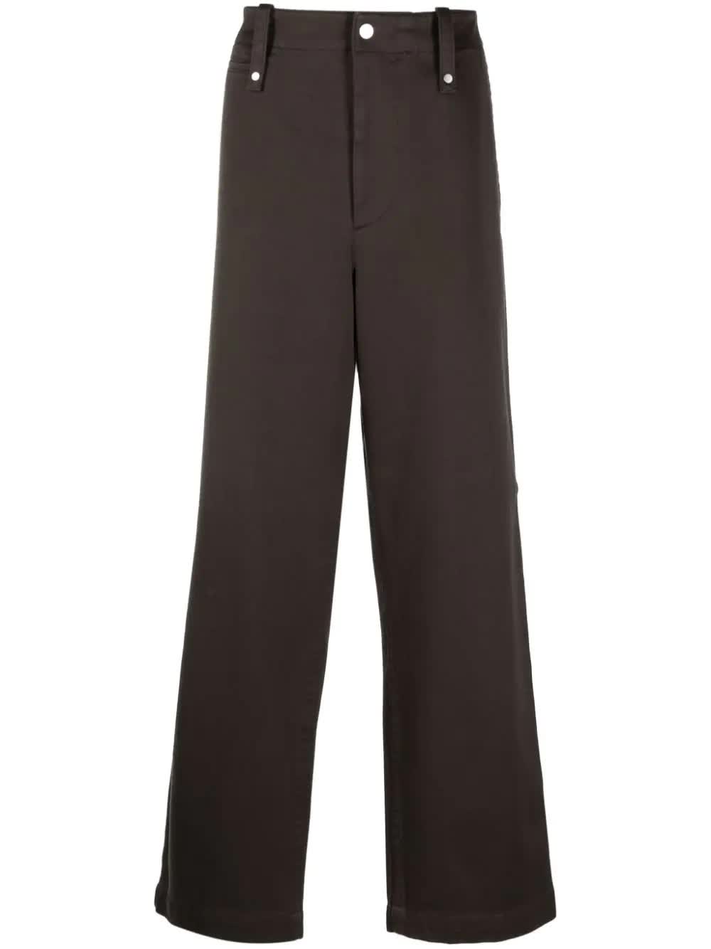 Relaxed Fit Brown Cotton Pants