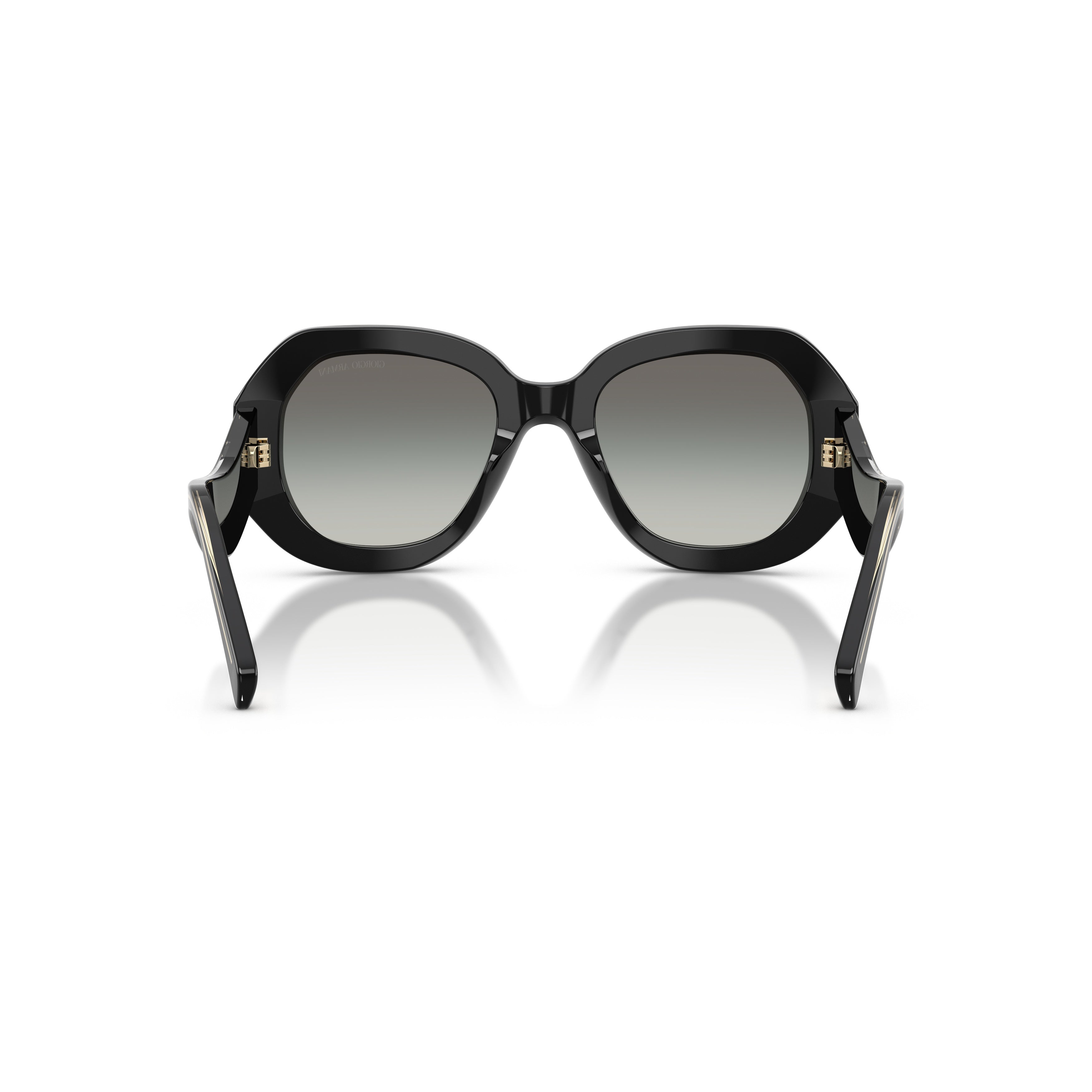 0ar8248 Oversized Geometric Black Sunglasses with Gold Accents