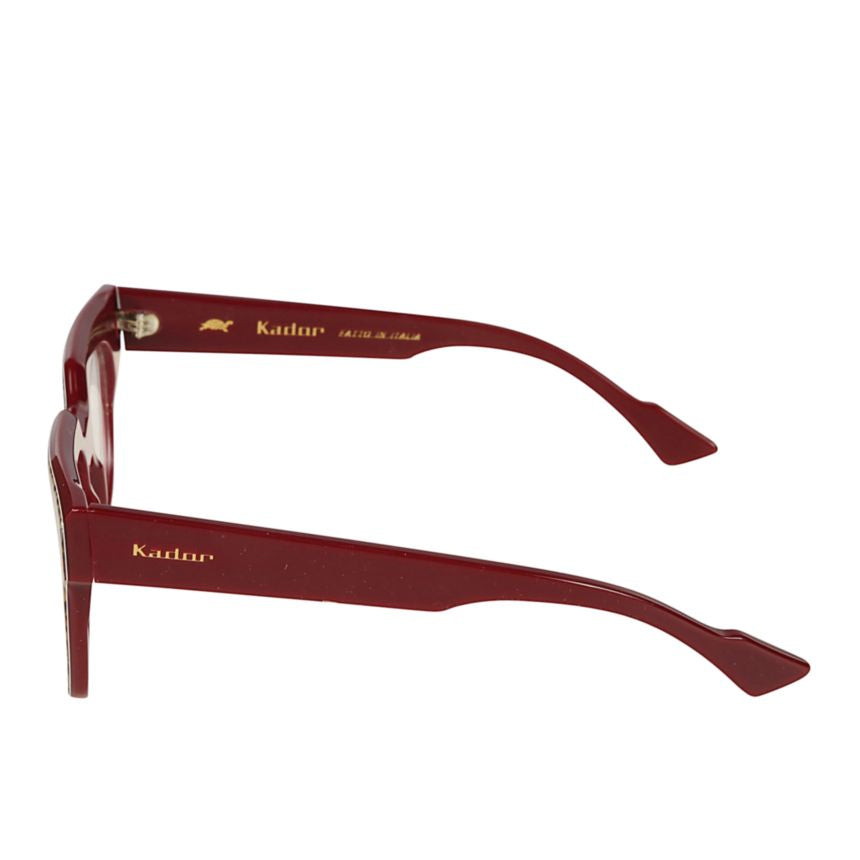 Tanya Leopard Print Square Frame Sunglasses with Burgundy Arms
