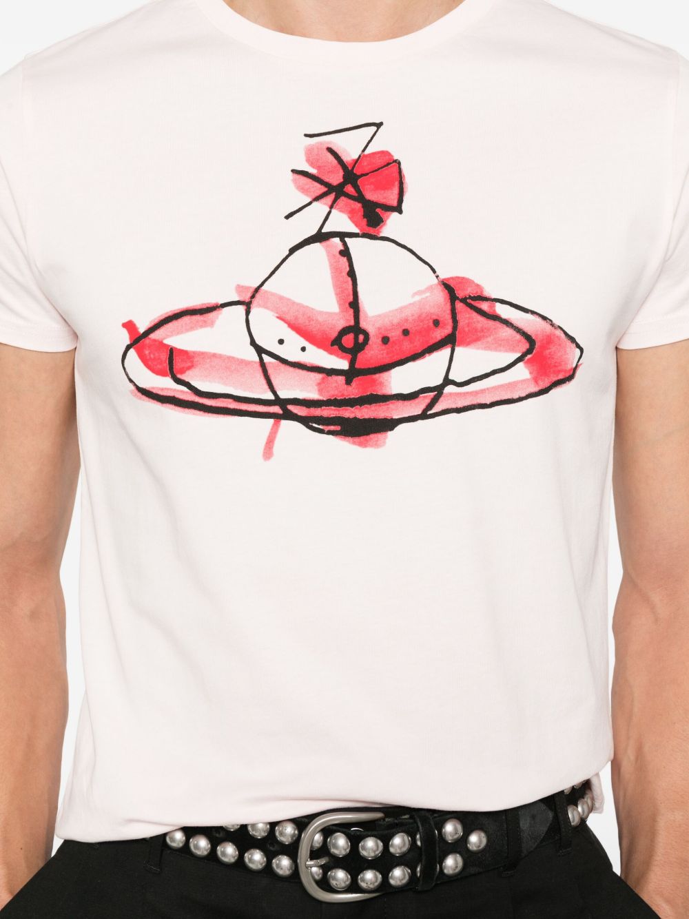 Short-Sleeved Orb Graphic T-Shirt in Blush Pink