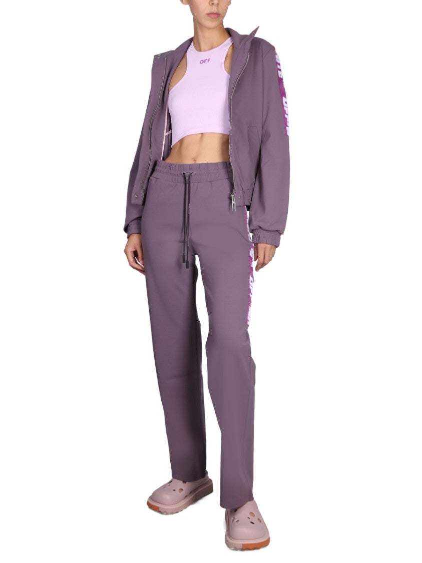High Collar Sweatshirt With Logo Bands