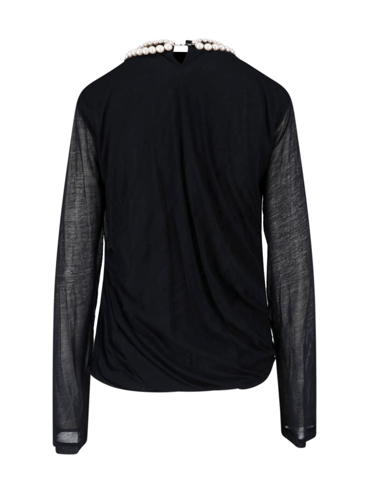 Black Pearl Embellished Cotton Top