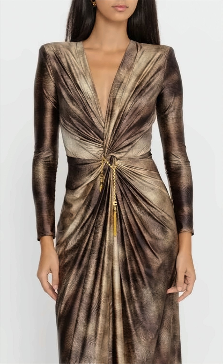 Lycra Dress With Structured Shoulders