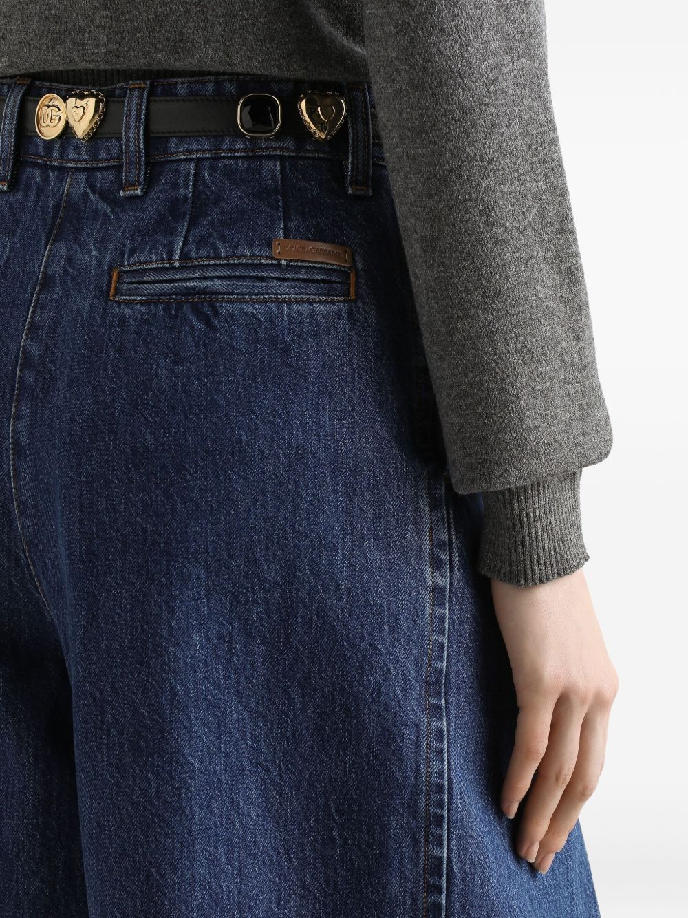 Five-Pocket Denim Trousers with High Waist