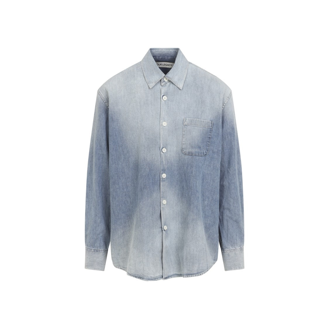 Gradient Wash Denim Button-Up Shirt