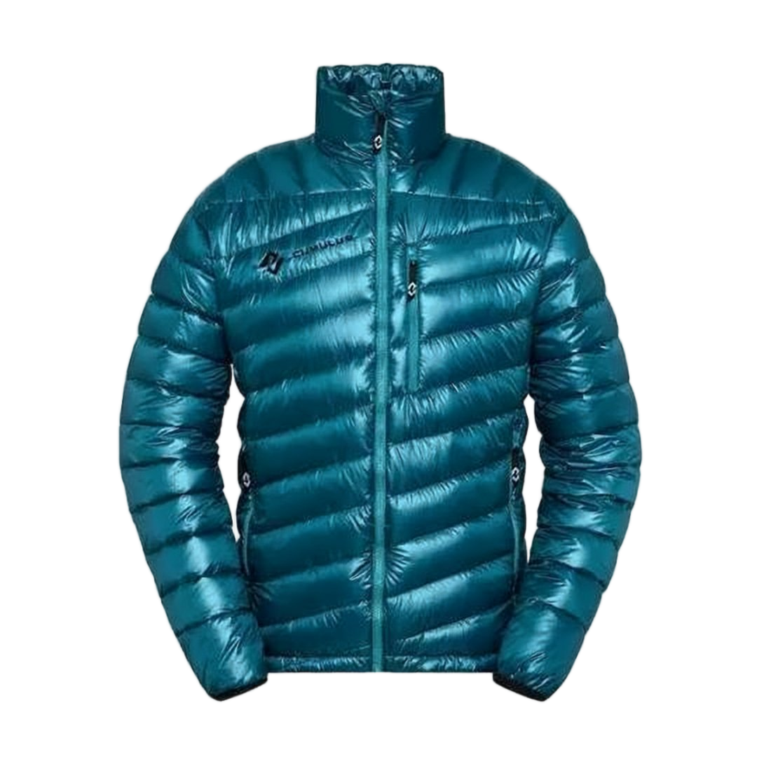 Quilted Lightweight Down Jacket With High Collar And Zippered Pockets