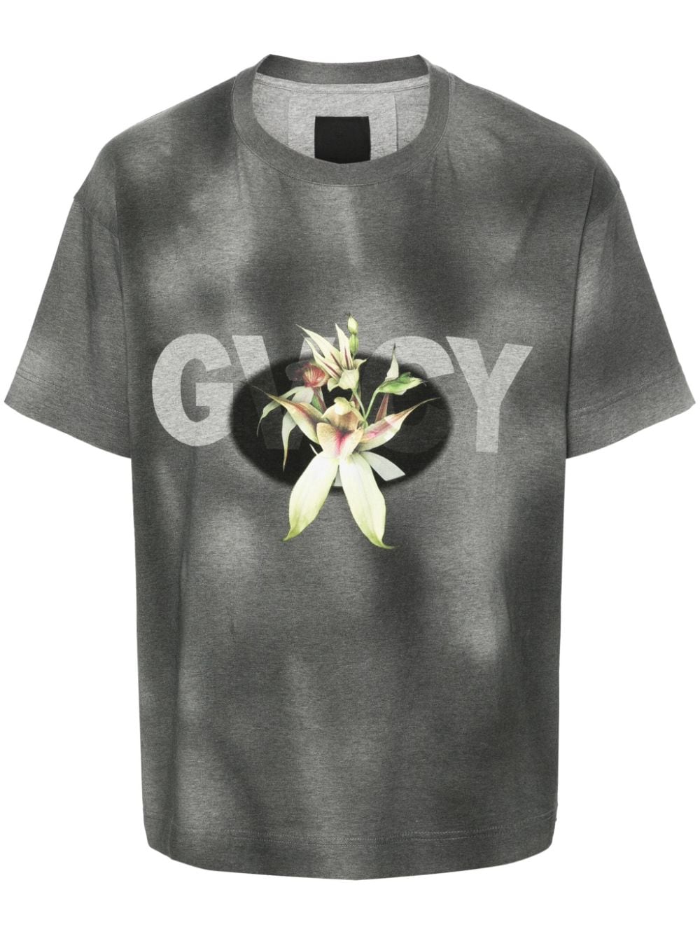 Faded Black and Multicolor Cotton Jersey T-Shirt