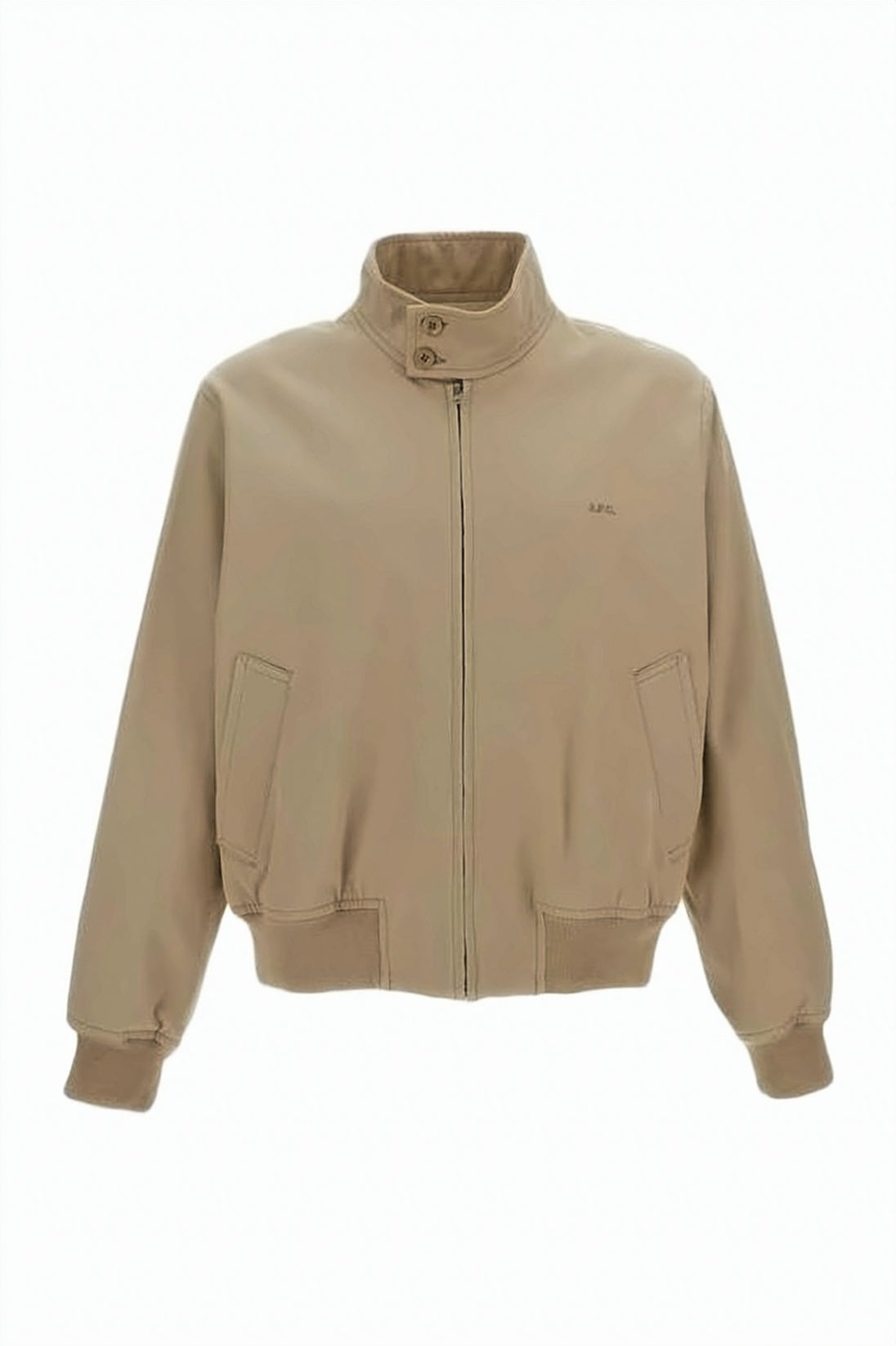 Cropped Cotton Jacket with High Stand Collar