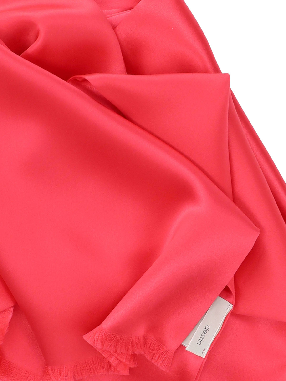 Rectangular Silk Scarf With Fringed Edges