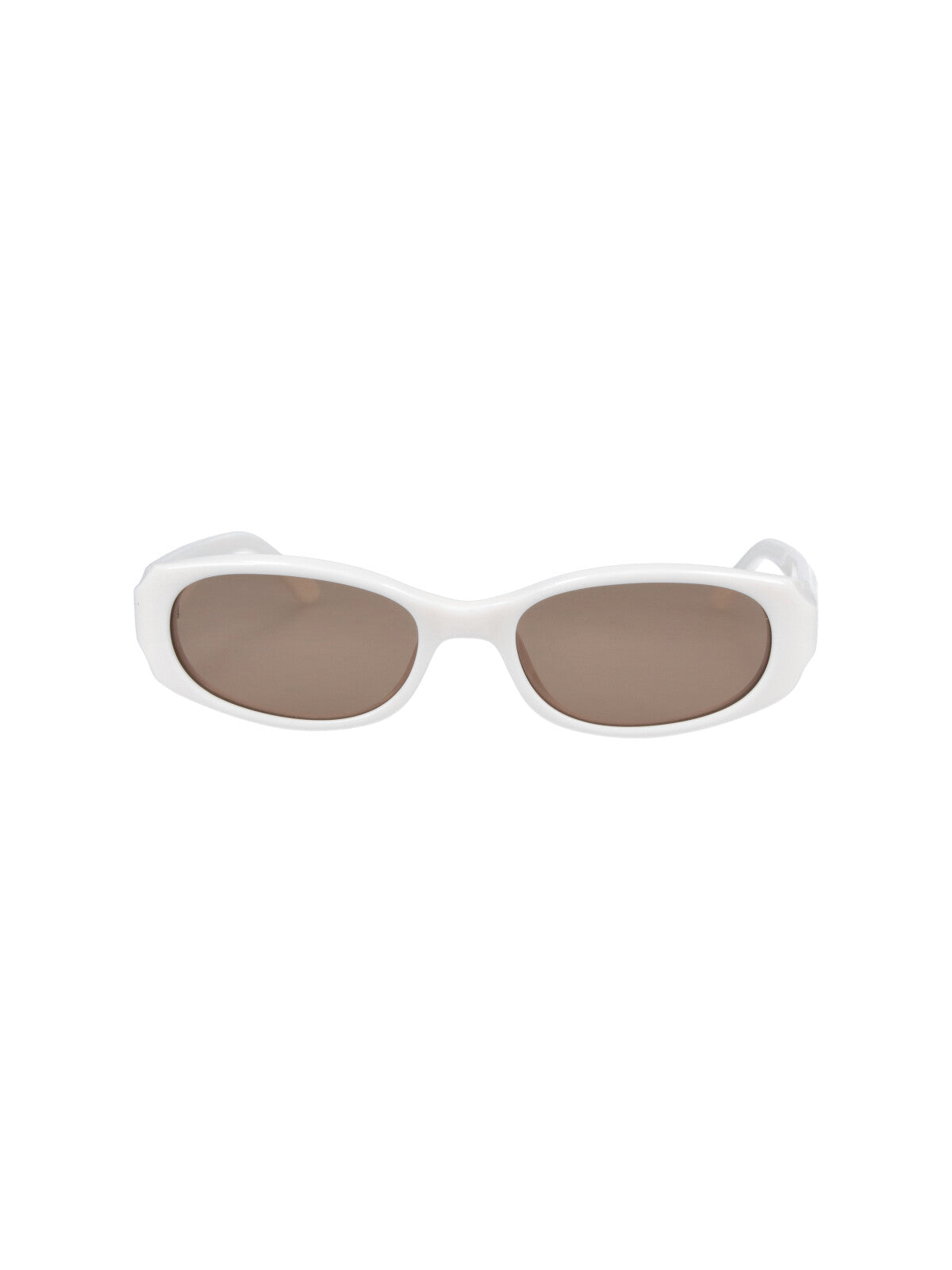 White Note Narrow Oval Polarized Sunglasses