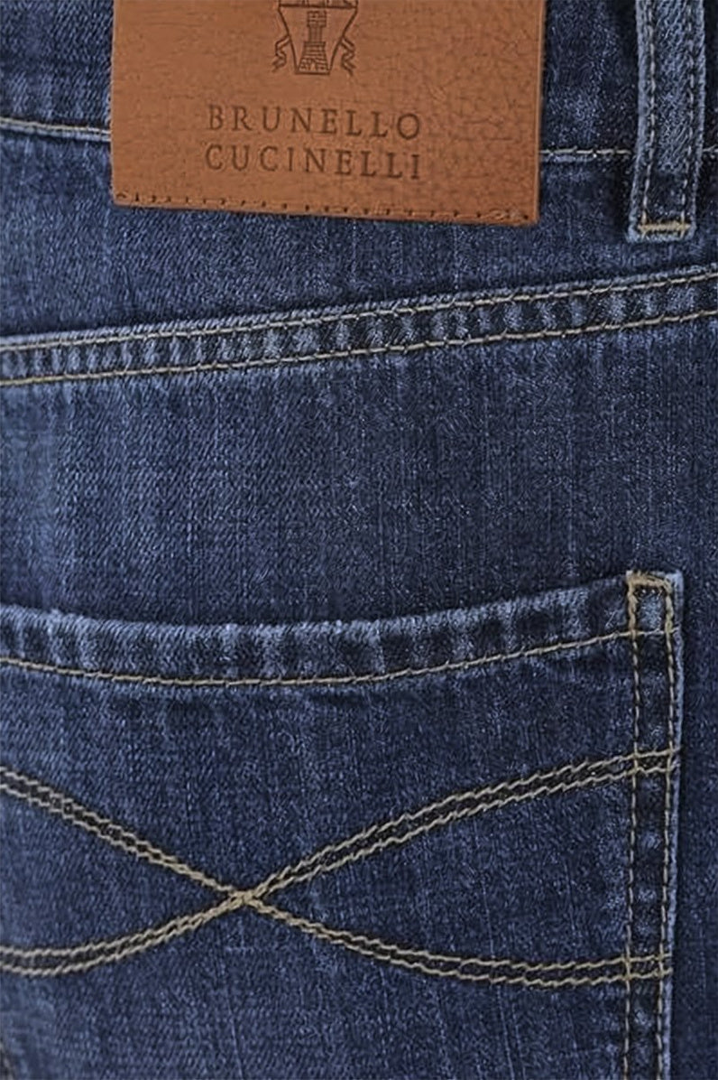 Denim Pants with Classic Five-Pocket Design