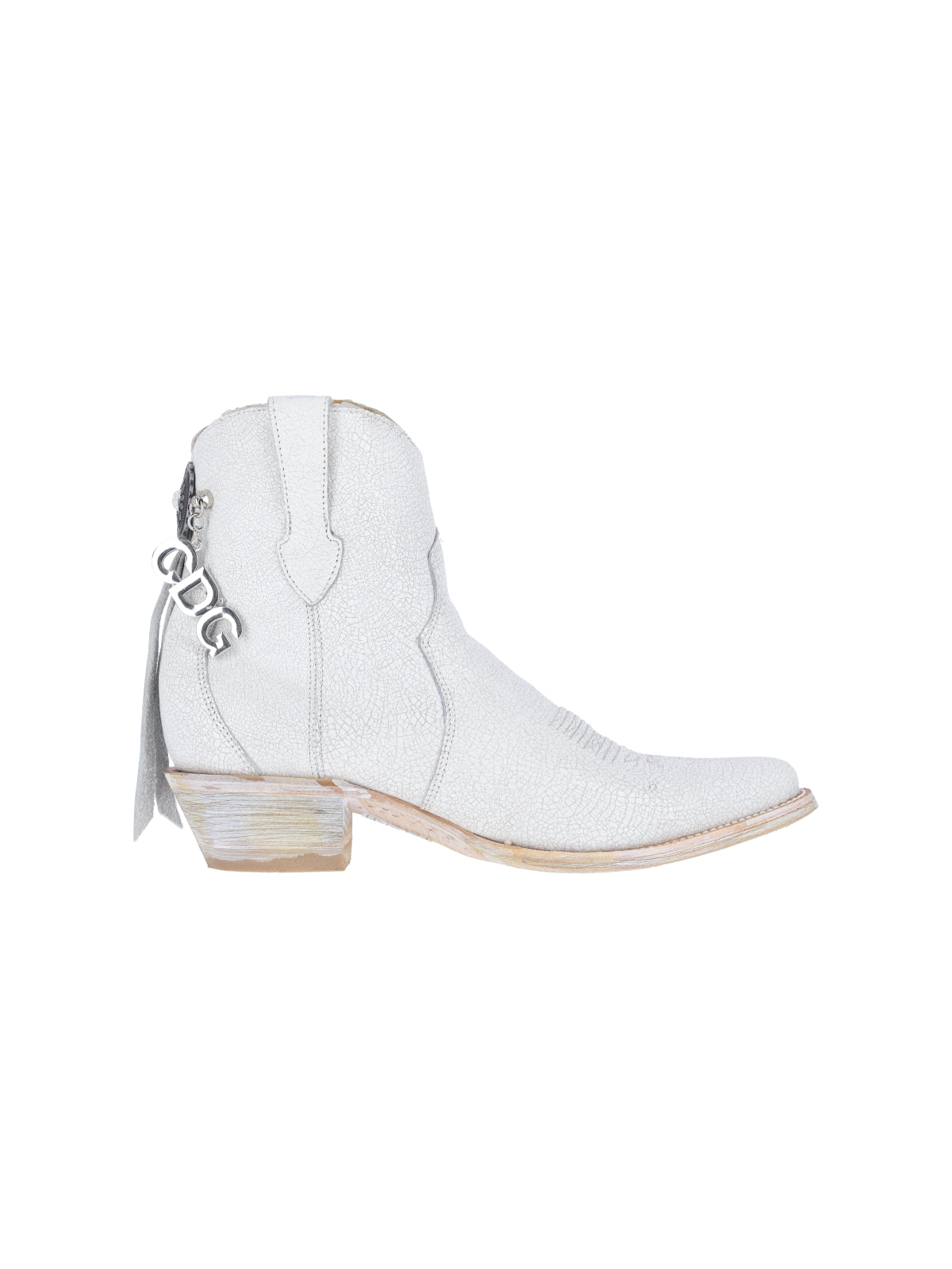 White Pointed Toe Leather Boots