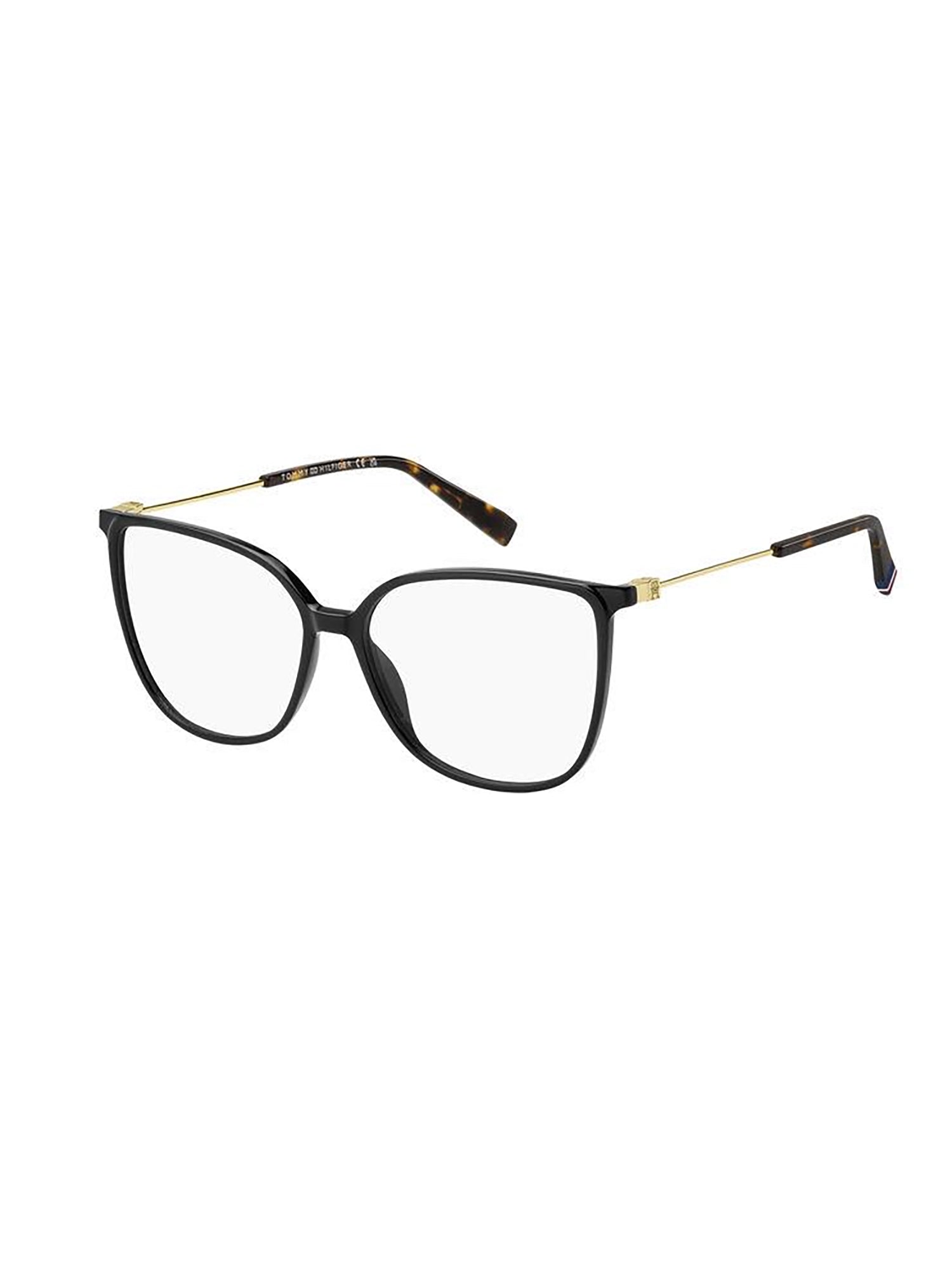 Rectangular Optical Frames with Tortoiseshell Tips by Tommy Hilfiger