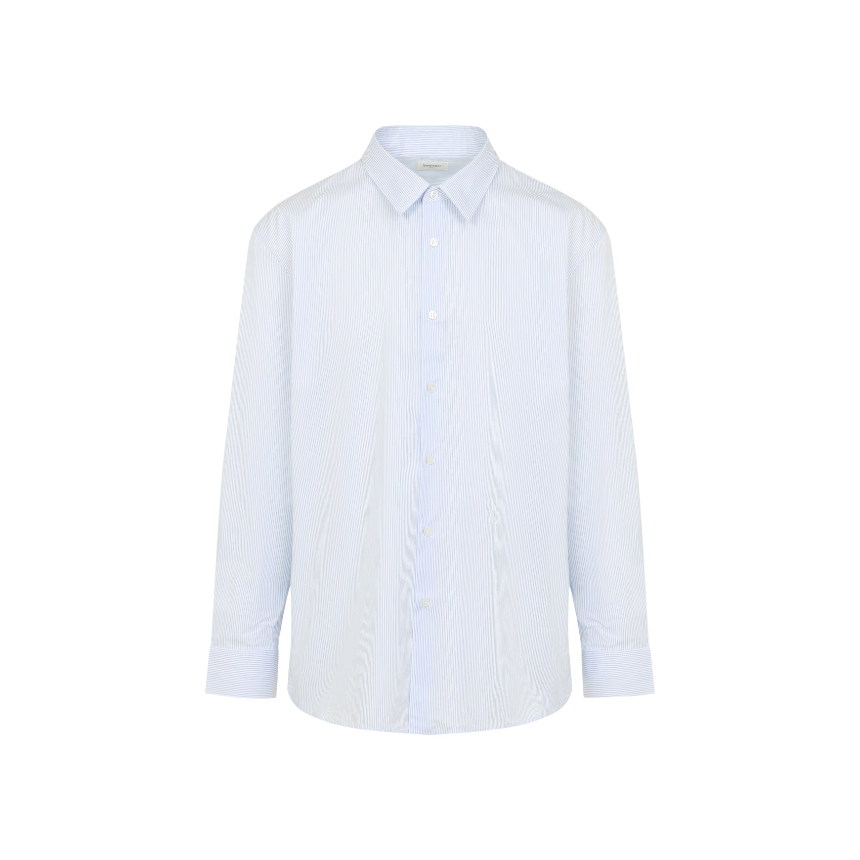 Long-Sleeve Button-Up Shirt With Pointed Collar
