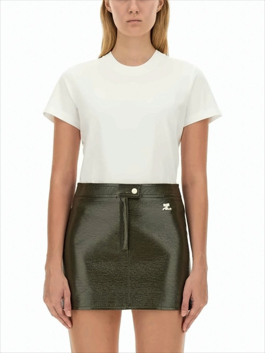 Short-Sleeve Cotton T-Shirt with Crew Neckline