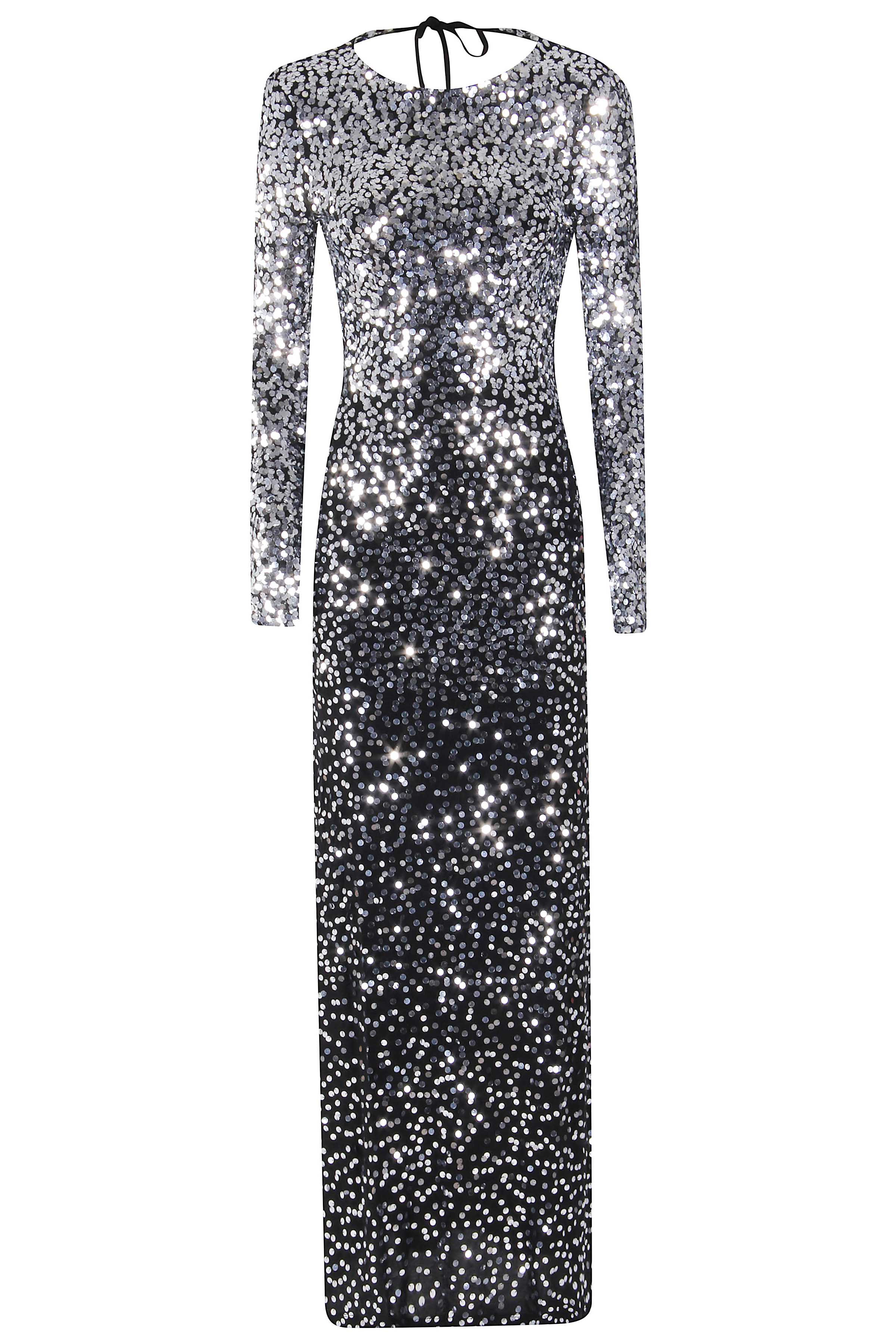 All-Over Sequin Jersey Fitted Dress