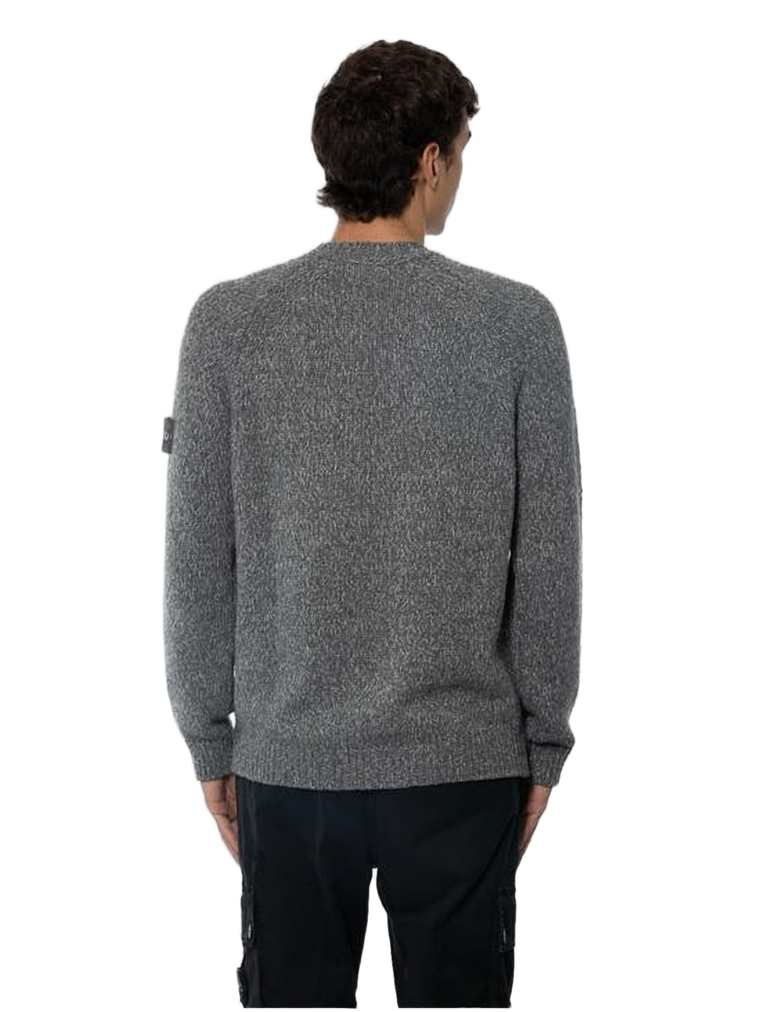 Textured Knit Sweater with Distinctive Patch Logo