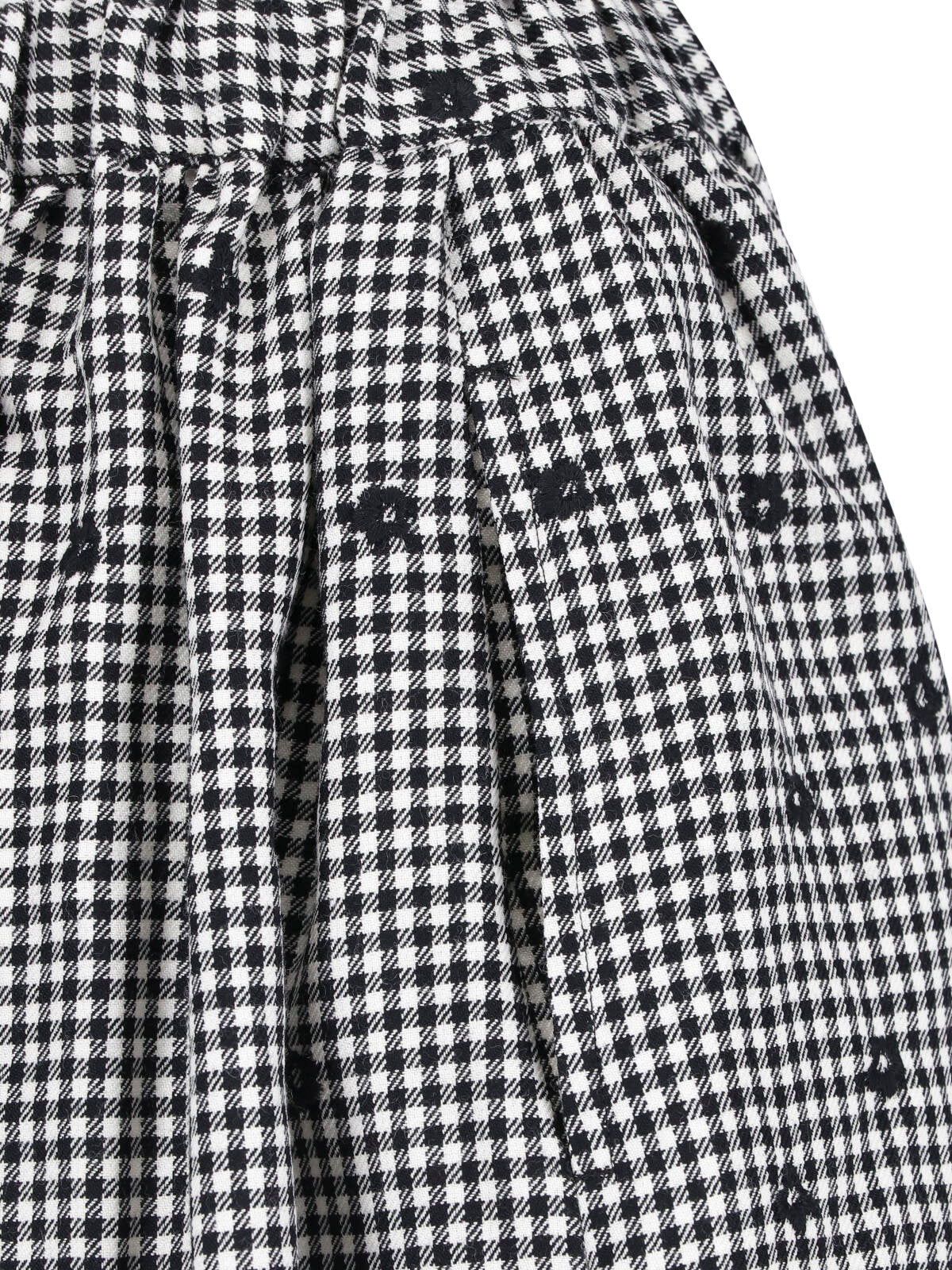 Black/White Gingham Floral Mini Skirt