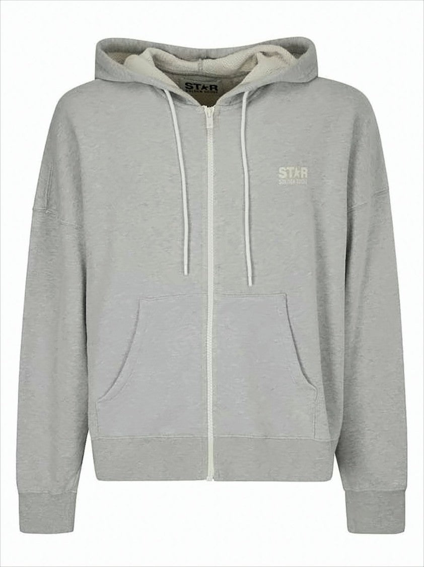 Heathered Crop Zip-Up Hoodie with Drawstring and Front Pockets